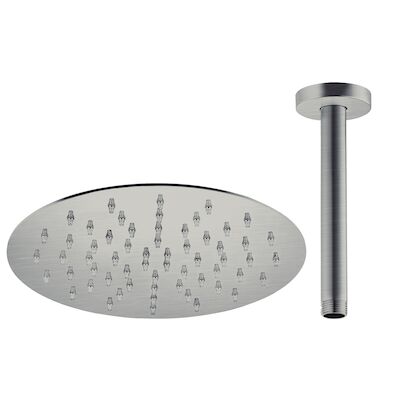 Hoofddoucheset Superslim Lagoo Nesso met Hoofddouche 20 cm en Plafondbuis 30 cm RVS Geborsteld Nikkel