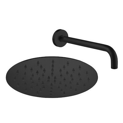 Hoofddoucheset Superslim Lagoo Nesso met Hoofddouche 25 cm en Wandarm 35 cm RVS Mat Zwart