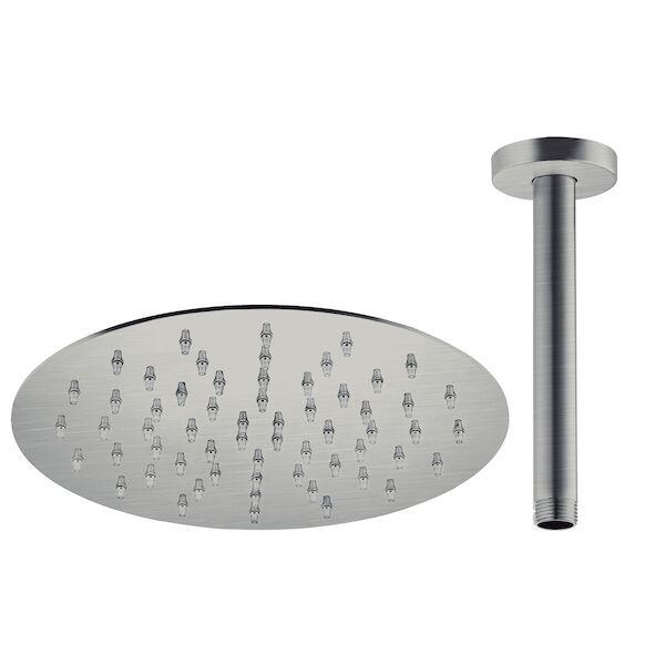 Hoofddoucheset Superslim Lagoo Nesso met Hoofddouche 30 cm en Plafondbuis 30 cm RVS Geborsteld Nikkel