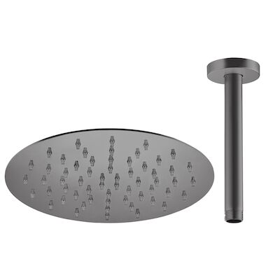 Hoofddoucheset Superslim Lagoo Nesso met Hoofddouche 30 cm en Plafondbuis 30 cm RVS Gunmetal PVD