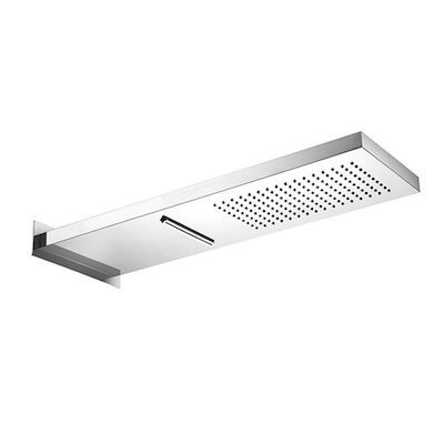Hotbath Hoofddouche Mate 16.5×53.7 cm Met Casade Wandmodel Opbouw Chroom