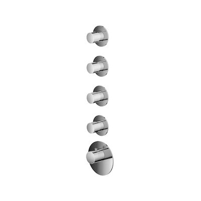 Hotbath Mate Afbouwdeel High Flow 4 Stopkranen Rond Geborsteld Nikkel