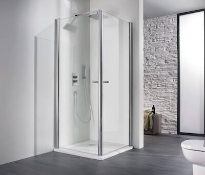 HSK Exklusiv douchecabine 2-delig 90x90x200cm alu zilver mat/helder glas