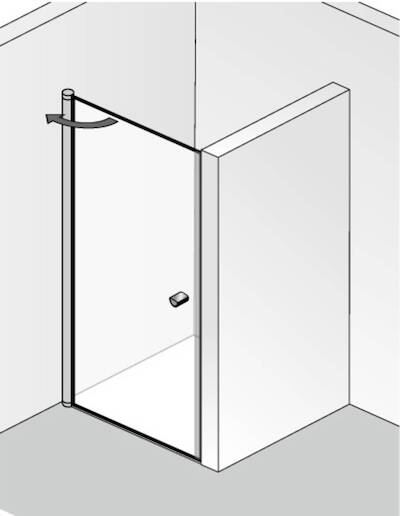 HSK Exklusiv Draaideur voor nis 100x200cm Wit/Helder glas