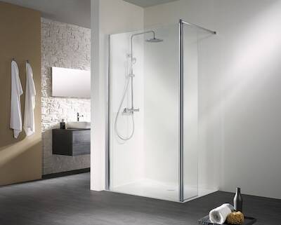 HSK Walk-In Easy inloopdouche met draaibaar zijpaneel 90+35x200cm Chroom/Helder glas