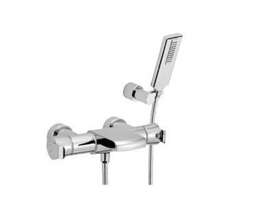 Huber Atelier bad/douche thermostaatkraan met handdoucheset RVS 193.AT01H.NS