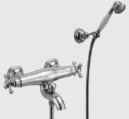 Huber Croisette Badthermostaatkraan met handdoucheset Brons 193CS01HBA