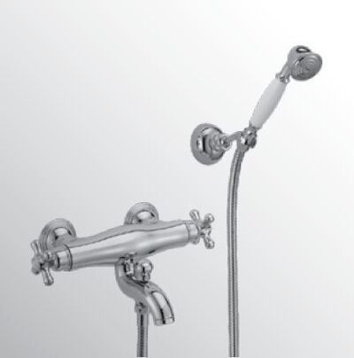 Huber Croisette Badthermostaatkraan met handdoucheset Goud 193CS01HAG