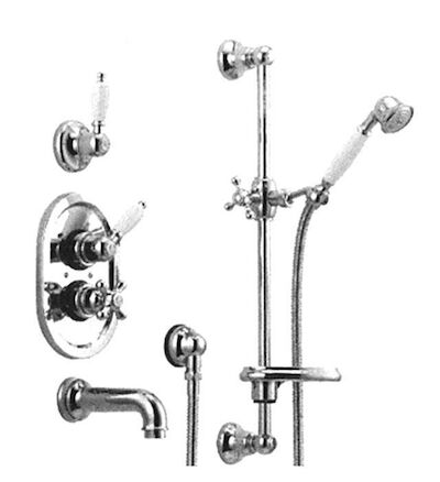 Huber Croisette Inbouw Thermostatische Bad/Doucheset RVS 914CS01HNS