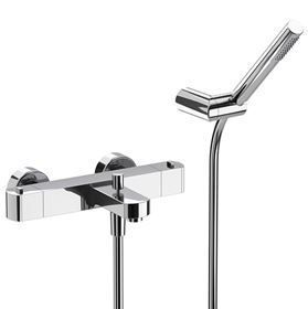Huber Dado thermostaatkraan bad/douche met douchegarnituur Chroom DD.D27010.21