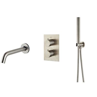 Inbouw Badkraan BWS Exclusive Thermostatisch met Handdoucheset RVS