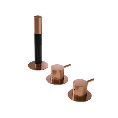 Inbouw Badrandcombinatie Hotbath Cobber Met 2-weg Omstel Geborsteld Koper (incl. Handdouche) Living Colours