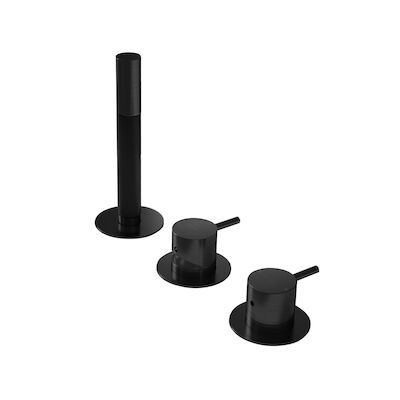 Inbouw Badrandcombinatie Hotbath Cobber Met 2-weg Omstel Mat Zwart (incl. Handdouche)