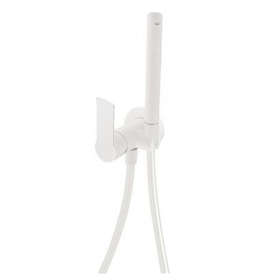 Inbouw Bidetmengkraan Tres Loft Colors 1-Hendel met Handdouche Mat Wit