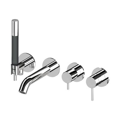 Inbouw Douche/Badmengkraan Lagoo Garda met Omstel en Handdoucheset Messing Chroom