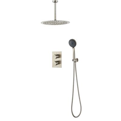 Inbouw Regendouche BWS Exclusive Volledig 304 RVS 30cm met 3 standen Handdouche Plafondmontage