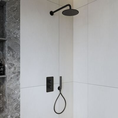 Inbouw Regendouche Set BWS Colorato met Handdouche en Wanduitloop Mat Zwart