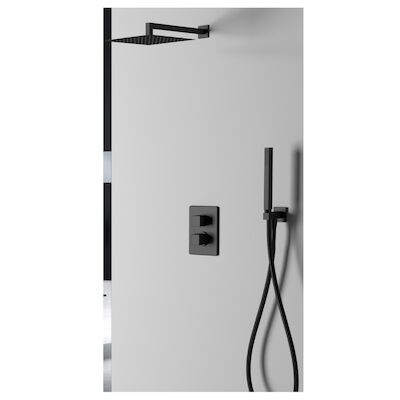 Inbouw Regendouche Set Sanimex Design Giulini Vierkante Hoofddouche en Handdoucheset Mat Zwart