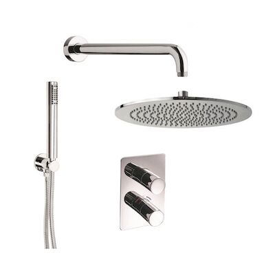 Inbouw Regendouche Set Sanimex Giulini Thermostatisch Mat Zwart