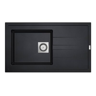 Inbouw Spoelbak Uitstortgootsteen Van Marcke Go Molto 86×50 cm Polyester Zwart