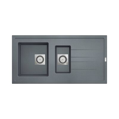 Inbouw Spoelbak Uitstortgootsteen Van Marcke Go Molto 98×50 cm Polyester Beton Grijs
