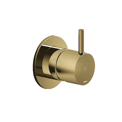 Inbouw Stopkraan Hotbath Cobber 1-hendel Gepolijst Messing (Koud) Living Colours