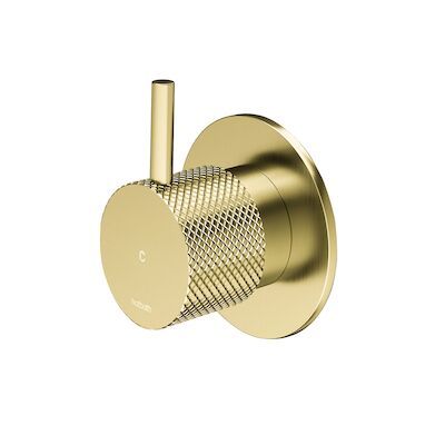 Inbouw Stopkraan Hotbath Cobber X Koud Geborsteld Messing PVD (excl. inbouwdeel)