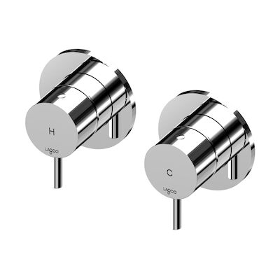 Inbouw Stopkraan Lagoo Garda Hendel Rond 7 cm Messing Chroom (Warm)