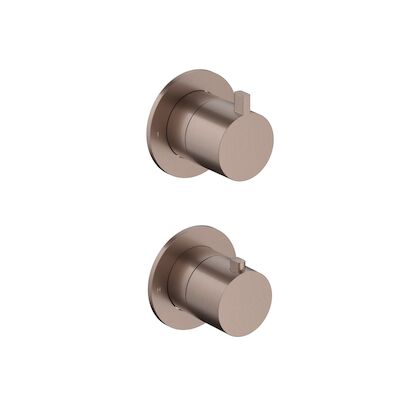 Inbouw Thermostaat – Afbouwdeel Hotbath Ace Met 2-Weg Stop-Omstel Geborsteld Koper PVD