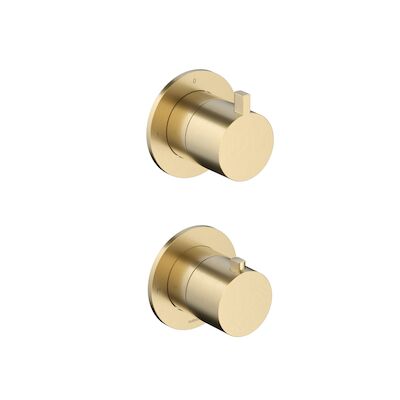 Inbouw Thermostaat – Afbouwdeel Hotbath Ace Met 2-Weg Stop-Omstel Geborsteld Messing PVD