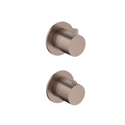 Inbouw thermostaat – Afbouwdeel Hotbath Ace Met 3-Weg Stop-Omstel Geborsteld Koper PVD