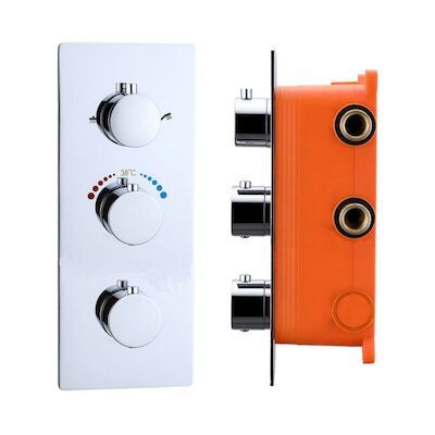 Inbouw Thermostaat Best Design Magna box 3 Weg 1/2 Ronde Knoppen Chroom