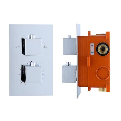 Inbouw Thermostaat Best Design Piazza met Inbouw box 2 weg 1/2 Chroom