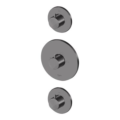 Inbouw Thermostaat Lagoo Garda met 2 Stopkranen Gunmetal