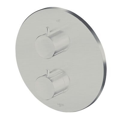 Inbouw Thermostaat Lagoo Garda met 2-weg Omstel Knop Geborsteld Nikkel