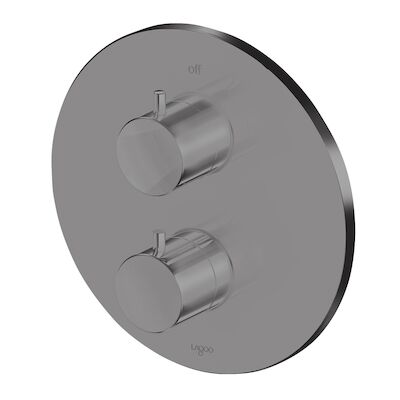 Inbouw Thermostaat Lagoo Garda met 2-weg Omstel Knop Gunmetal