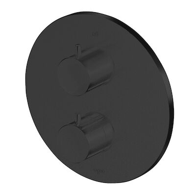 Inbouw Thermostaat Lagoo Garda met 2-weg Omstel Knop Mat Zwart