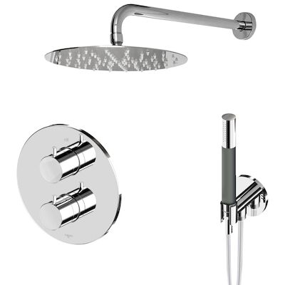 Inbouw Thermostatische Regendoucheset Lagoo Garda met 2-Weg Omstel en Handdouche Chroom