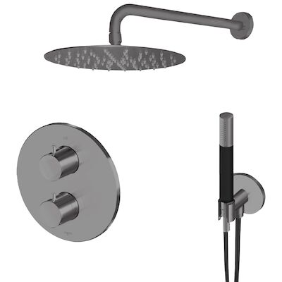 Inbouw Thermostatische Regendoucheset Lagoo Garda met 2-Weg Omstel en Handdouche Gunmetal