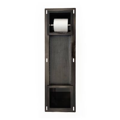 Inbouw Toiletrolhouder BWS met Reserve Rolhouder RVS Black Chrome