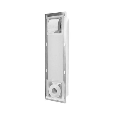 Inbouw Toiletrolhouder en Reserverolhouder BWS Poedercoating Wit