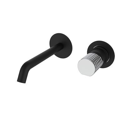 Inbouw Wastafelkraan GRB Aura Mengkraan met Clickwaste 20 cm Messing Zwart