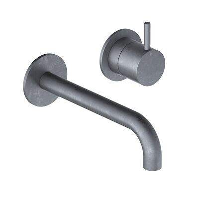 Inbouw Wastafelkraan Hotbath Cobber 18cm Gebogen Uitloop 1-Hendel Verouderd Ijzer