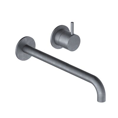 Inbouw Wastafelkraan Hotbath Cobber 25cm Gebogen Uitloop 1-Hendel Verouderd Ijzer