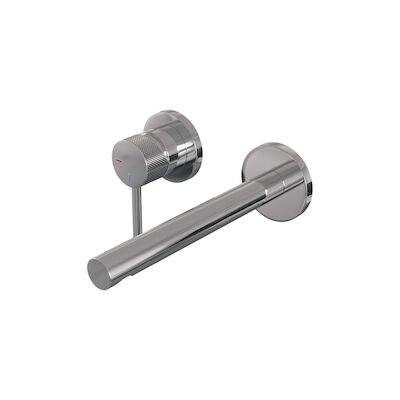 Inbouw Wastafelmengkraan Brauer Chrome Carving Coldstart Rechte Uitloop Ronde Hendel Links Chroom Met Rozetten