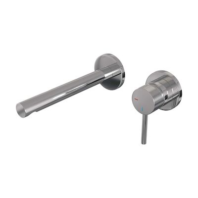Inbouw Wastafelmengkraan Brauer Chrome Carving Coldstart Rechte Uitloop Ronde Hendel Rechts Chroom Met Rozetten