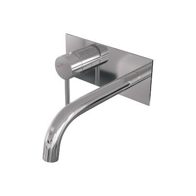 Inbouw Wastafelmengkraan Brauer Chrome Edition Coldstart Gebogen Uitloop Ronde Hendel Links Chroom Met Afdekplaat