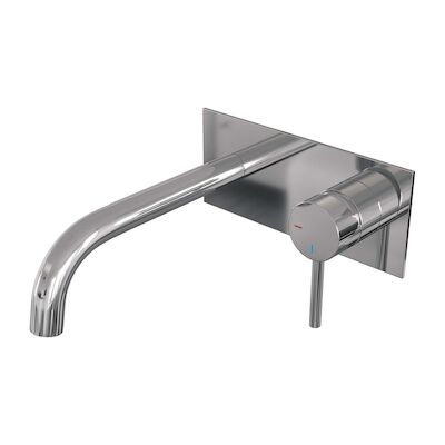Inbouw Wastafelmengkraan Brauer Chrome Edition Coldstart Gebogen Uitloop Ronde Hendel Rechts Chroom Met Afdekplaat