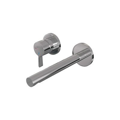 Inbouw Wastafelmengkraan Brauer Chrome Edition Coldstart Rechte Uitloop Halfronde Hendel Links Chroom Met Rozetten