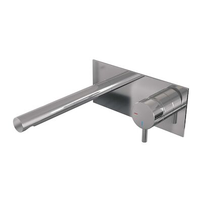 Inbouw Wastafelmengkraan Brauer Chrome Edition Coldstart Rechte Uitloop Korte Ronde Hendel Rechts Chroom Met Afdekplaat